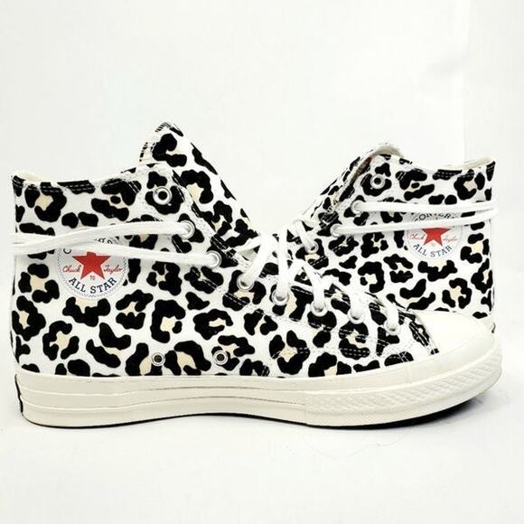 Converse Chuck 70 HI Top LN Logo Play Leopard Print Sneakers 166748C Mens Sz 12 - Picture 3 of 10